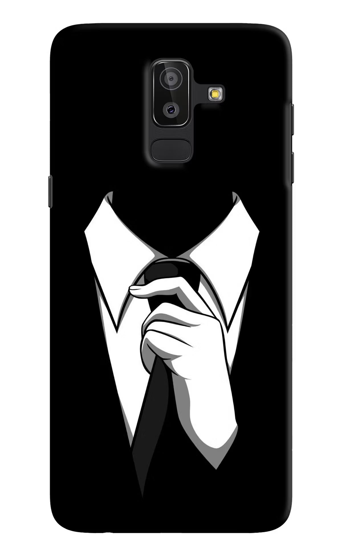 Black Tie Samsung J8 Hard Case Back Cover by Casekaro