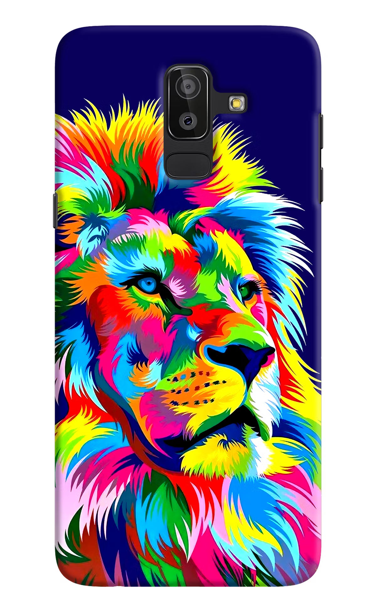 Vector Art Lion Samsung J8 Hard Case Back Cover by Casekaro
