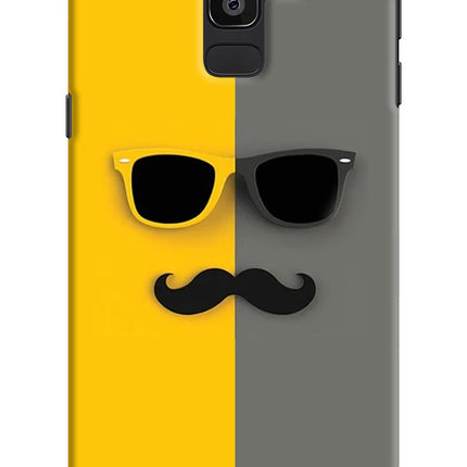 Sunglasses with Mustache Samsung J8 Hard Case Back Cover by Casekaro