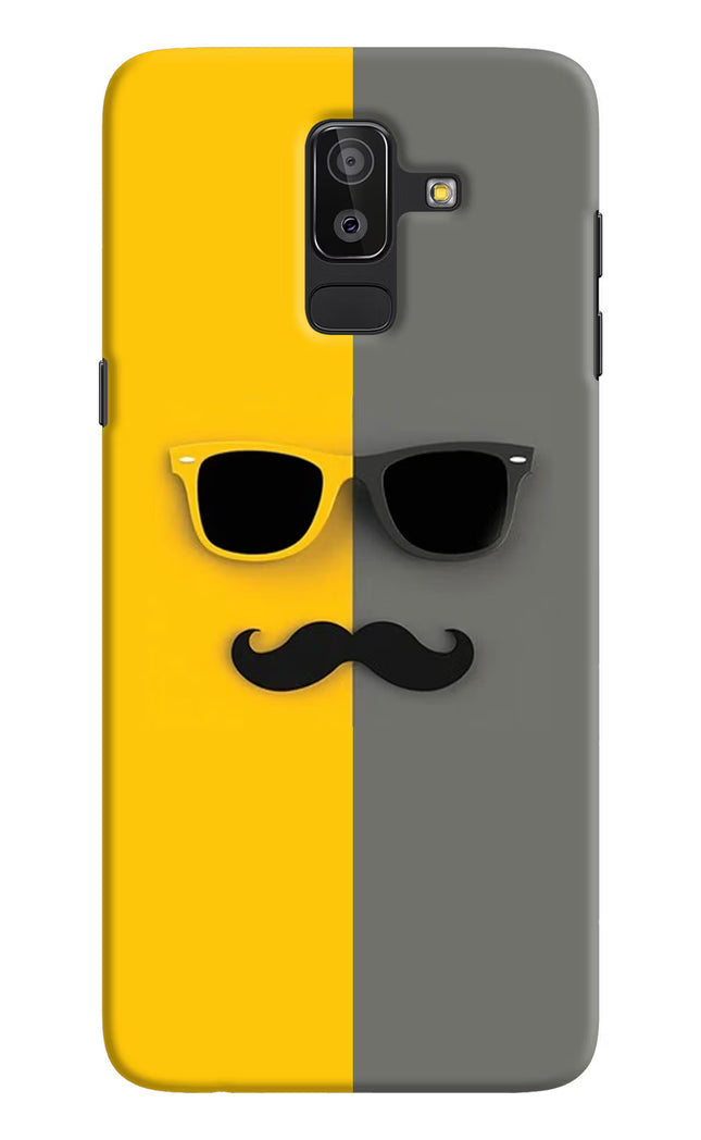 Sunglasses with Mustache Samsung J8 Hard Case Back Cover by Casekaro