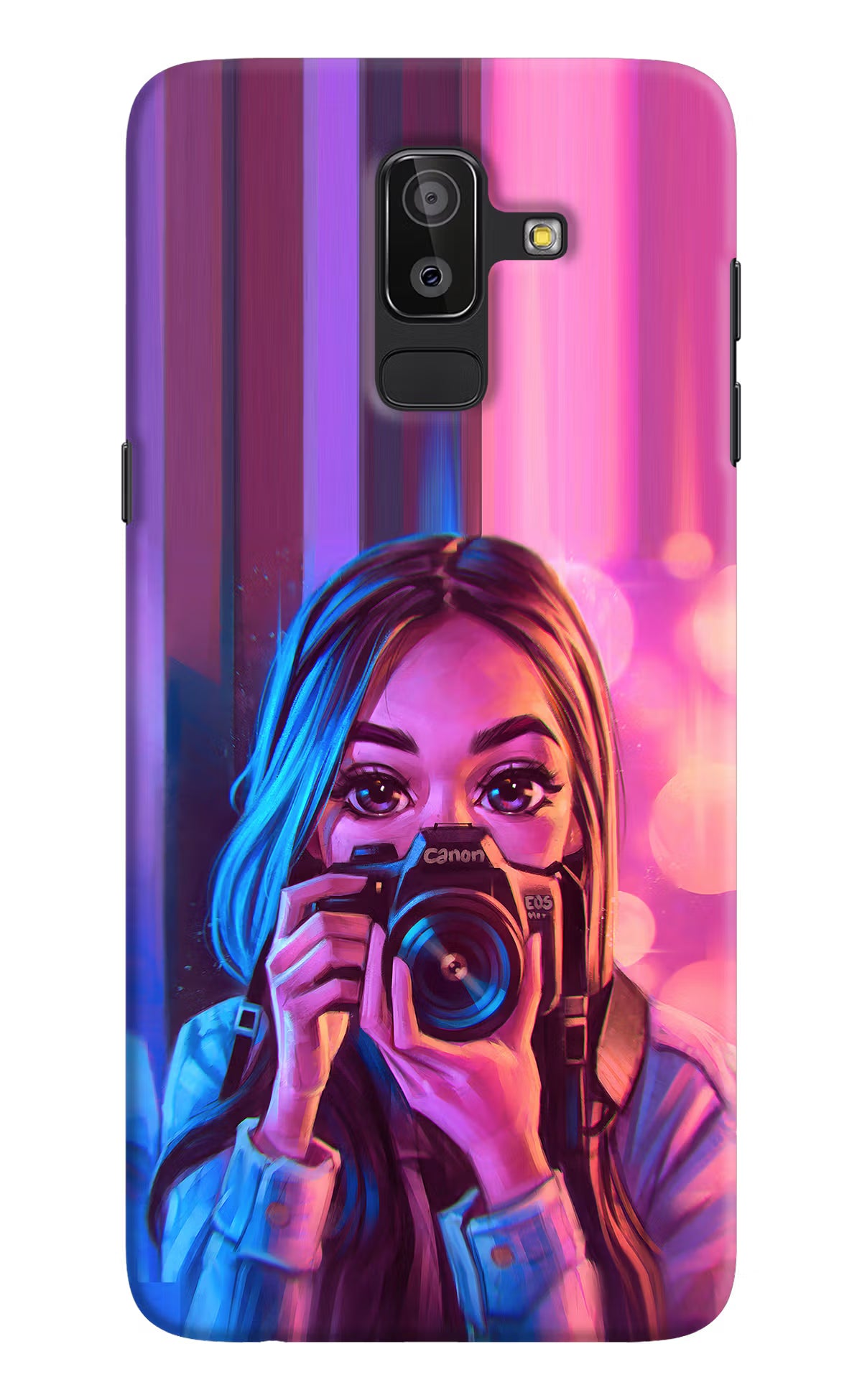 Girl Photographer Samsung J8 Hard Case Back Cover by Casekaro