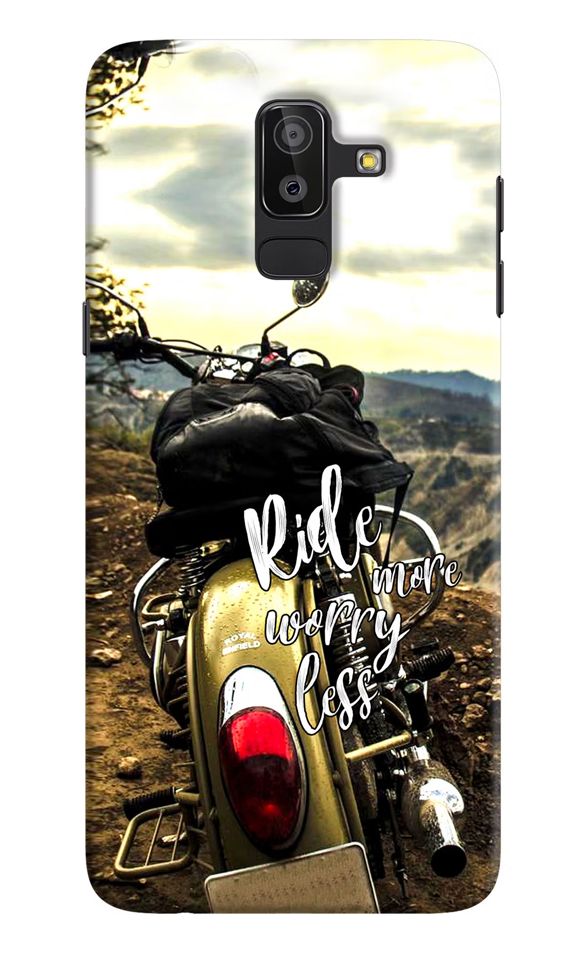Ride More Worry Less Samsung J8 Hard Case Back Cover by Casekaro