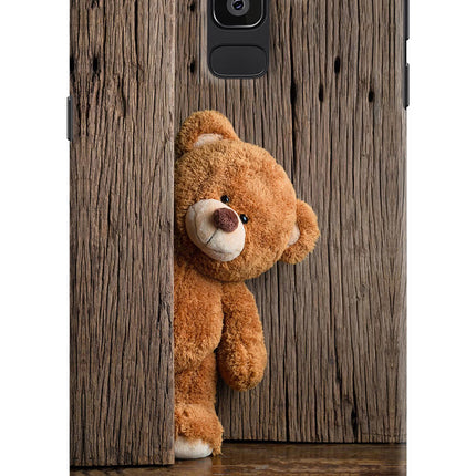 Teddy Wooden Samsung J8 Hard Case Back Cover by Casekaro