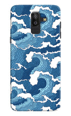 Blue Waves Samsung J8 Hard Case Back Cover by Casekaro