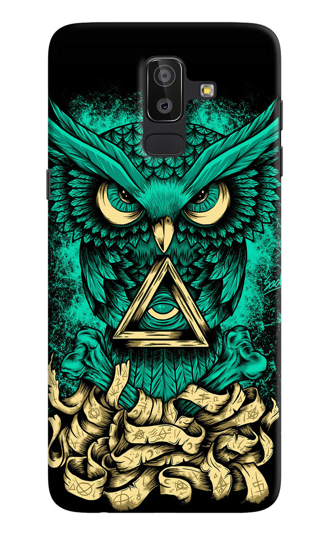 Green Owl Samsung J8 Hard Case Back Cover by Casekaro