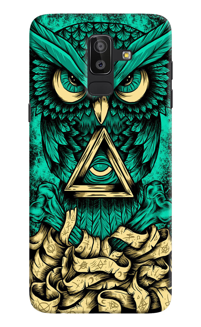 Green Owl Samsung J8 Hard Case Back Cover by Casekaro