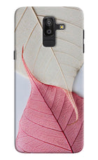 White Pink Leaf Samsung J8 Hard Case Back Cover by Casekaro