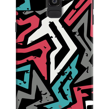 Geometric Graffiti Samsung J8 Hard Case Back Cover by Casekaro