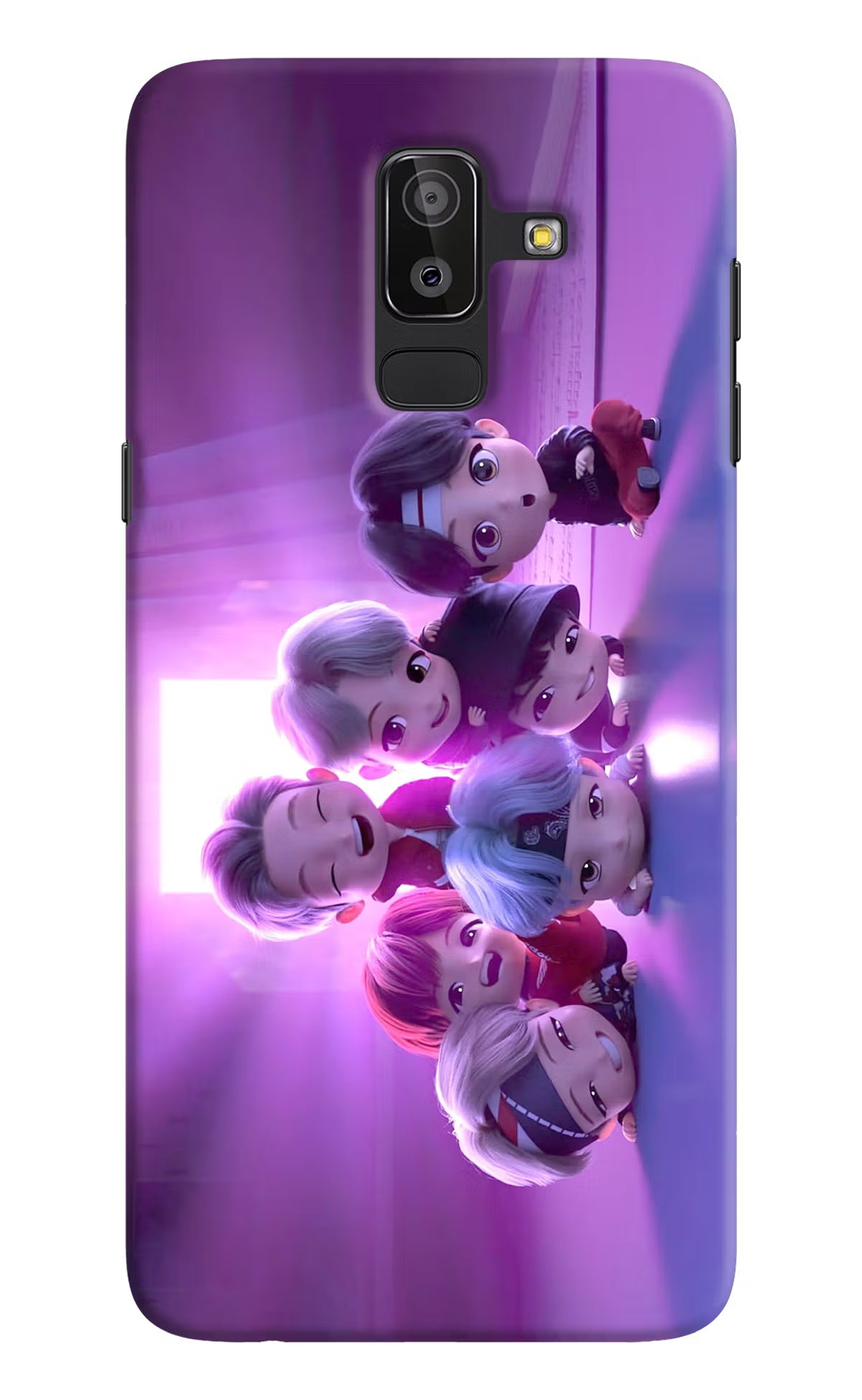 BTS Chibi Samsung J8 Hard Case Back Cover by Casekaro