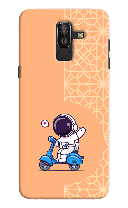 Cute Astronaut Riding Samsung J8 Hard Case Back Cover by Casekaro