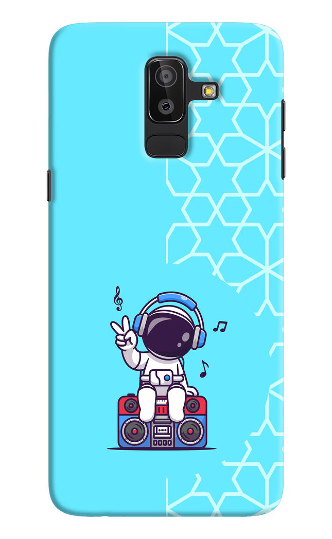 Cute Astronaut Chilling Samsung J8 Hard Case Back Cover by Casekaro