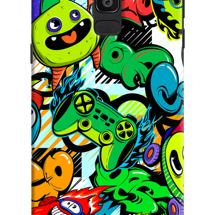Game Doodle Samsung J8 Hard Case Back Cover by Casekaro