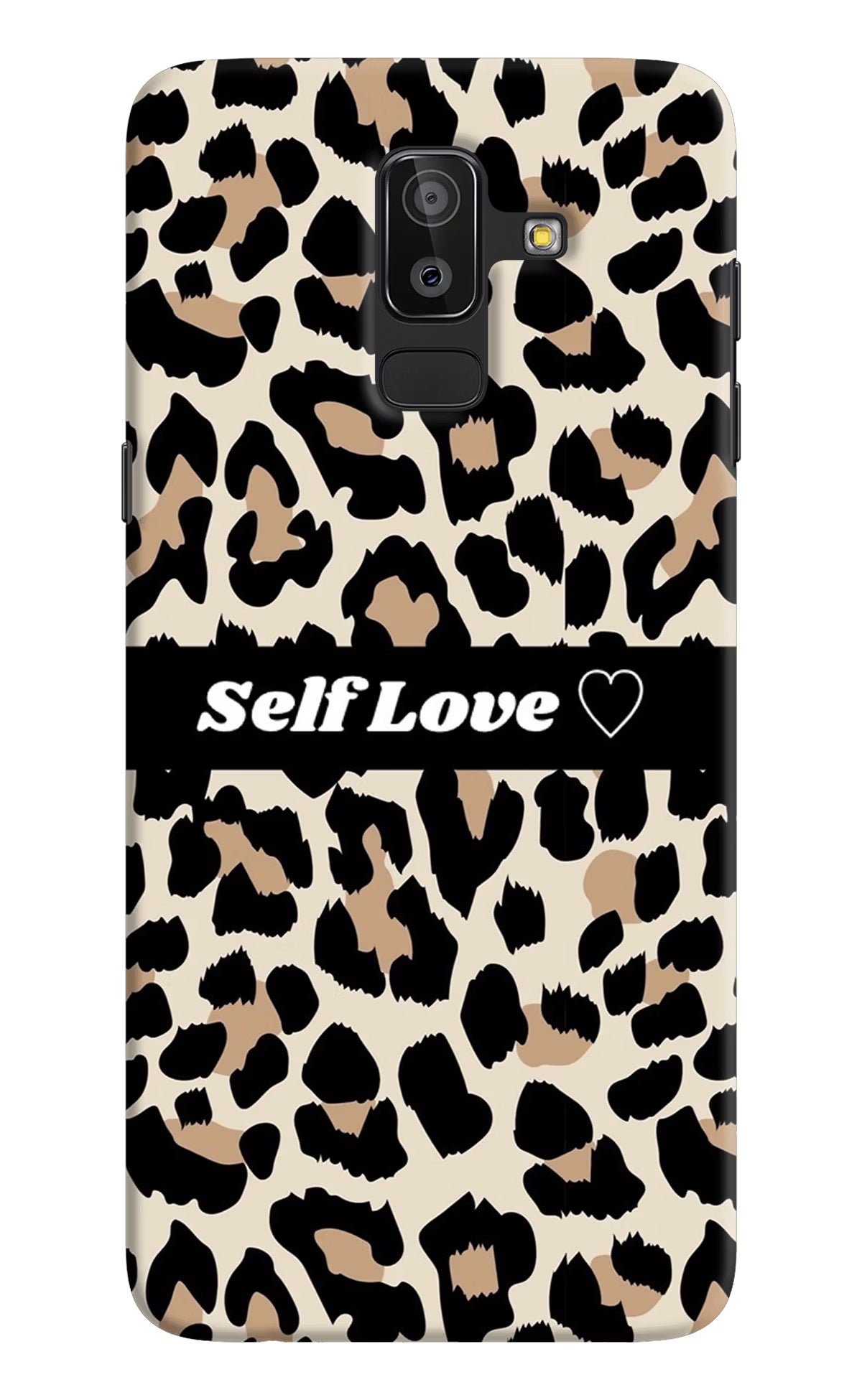 Leopard Print Self Love Samsung J8 Hard Case Back Cover by Casekaro