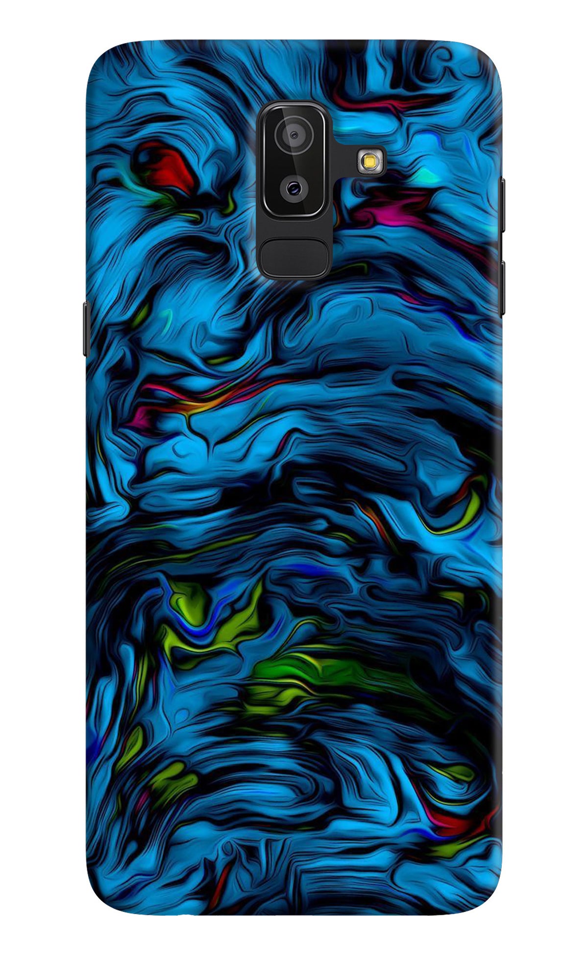 Dark Blue Abstract Samsung J8 Back Cover