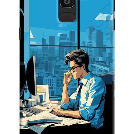 Focused Hustler (AI Generated) Samsung J8 Hard Case Back Cover by Casekaro