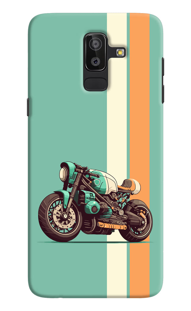 Striped Moto Drift Samsung J8 Hard Case Back Cover by Casekaro