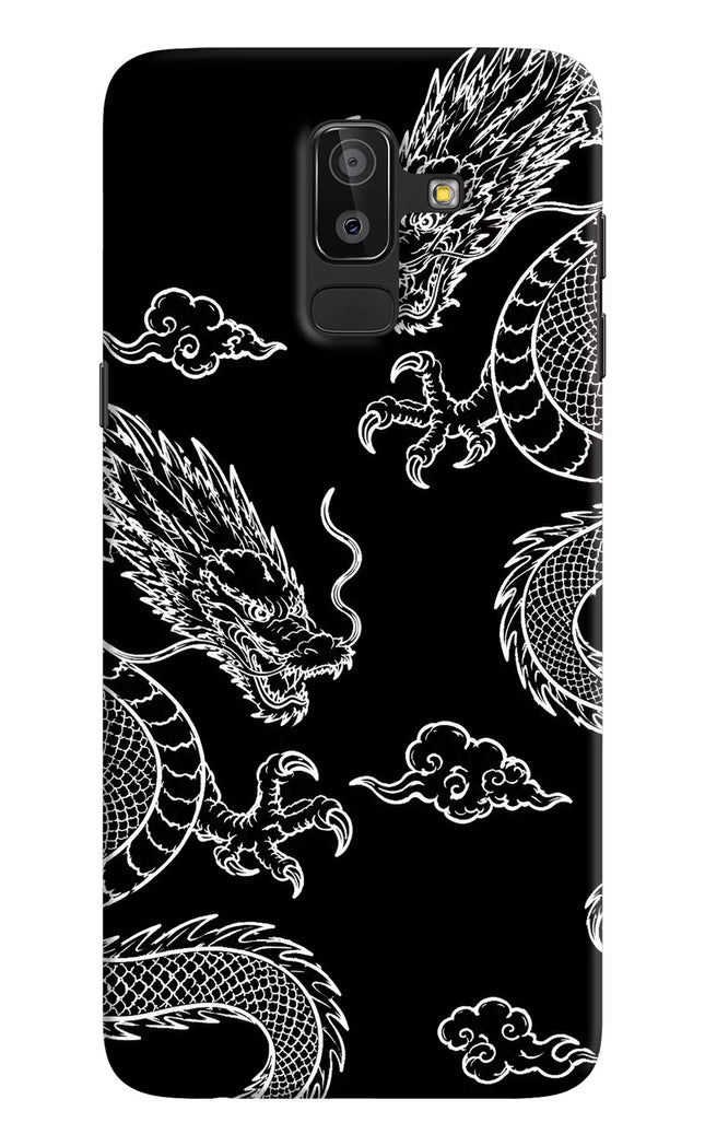 Twin Dragons Samsung J8 Hard Case Back Cover by Casekaro