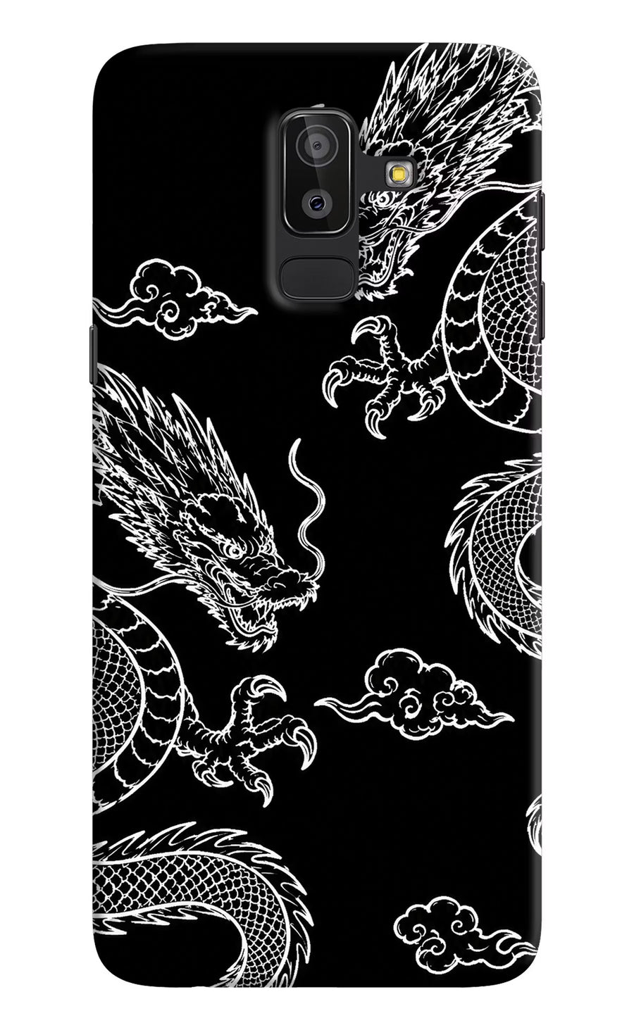 Twin Dragons Samsung J8 Back Cover, Hard case