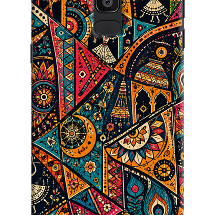 Folk Print Samsung J8 Back Cover