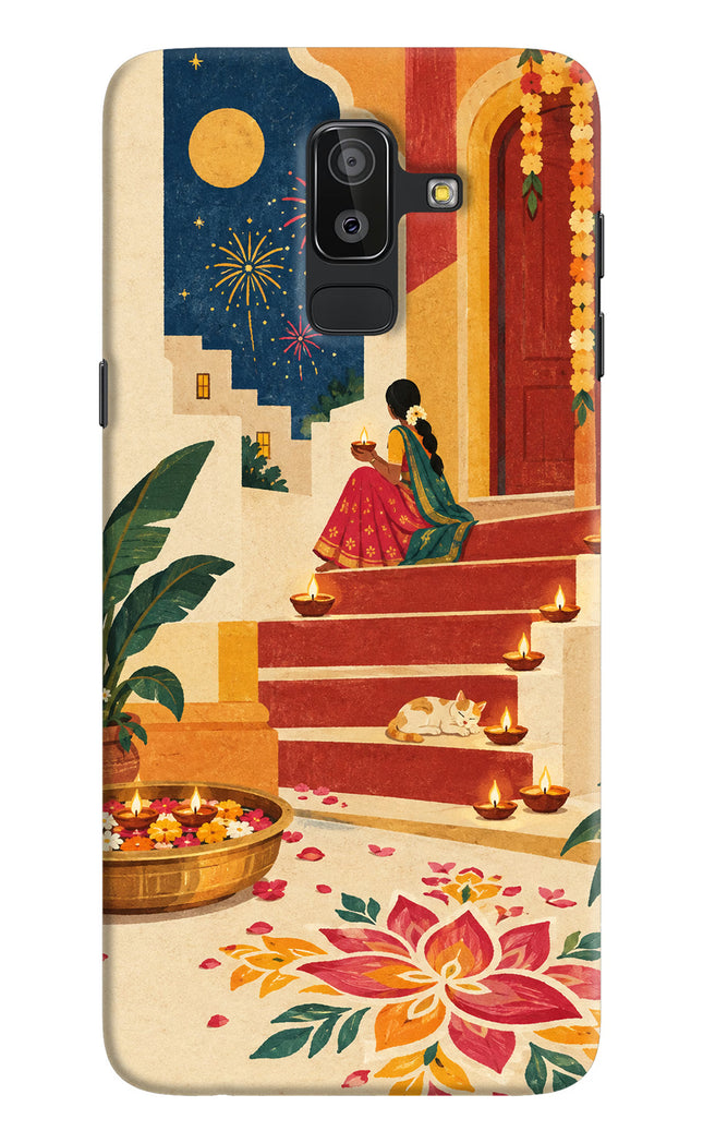 Diwali Rangoli Samsung J8 Hard Case Back Cover by Casekaro