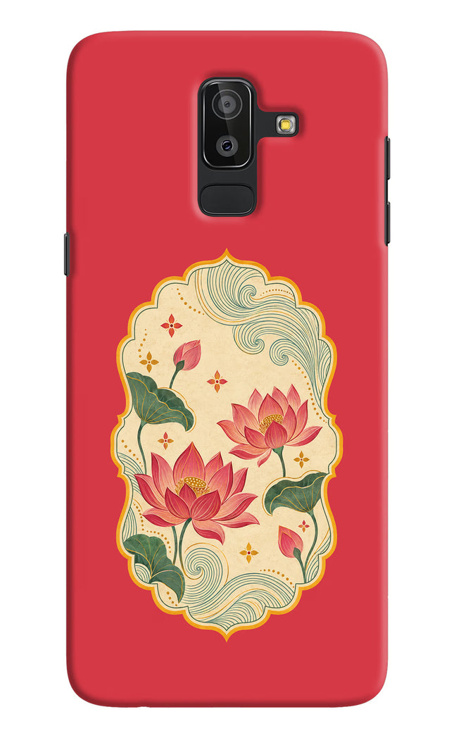 Pink Lotus Samsung J8 Hard Case Back Cover by Casekaro