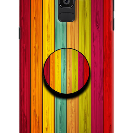 Multicolor Wooden Samsung J8 Pop Case by Casekaro
