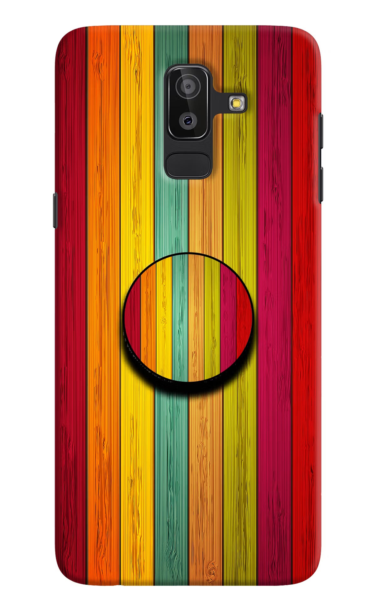 Multicolor Wooden Samsung J8 Pop Case by Casekaro