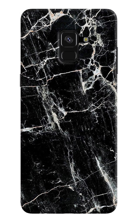 Black Marble Texture Samsung A8 plus Hard Case Back Cover by Casekaro