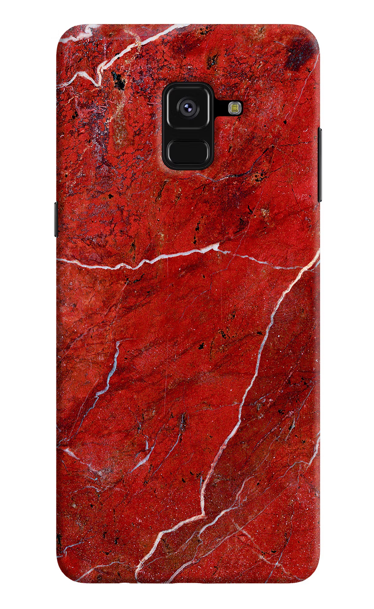 Red Marble Design Samsung A8 plus Hard Case Back Cover by Casekaro