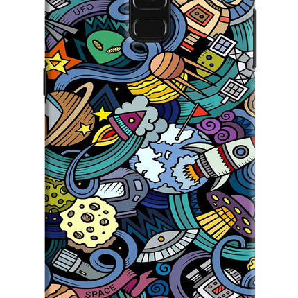 Space Abstract Samsung A8 plus Hard Case Back Cover by Casekaro