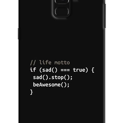 Life Motto Code Samsung A8 plus Hard Case Back Cover by Casekaro
