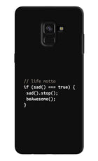 Life Motto Code Samsung A8 plus Hard Case Back Cover by Casekaro