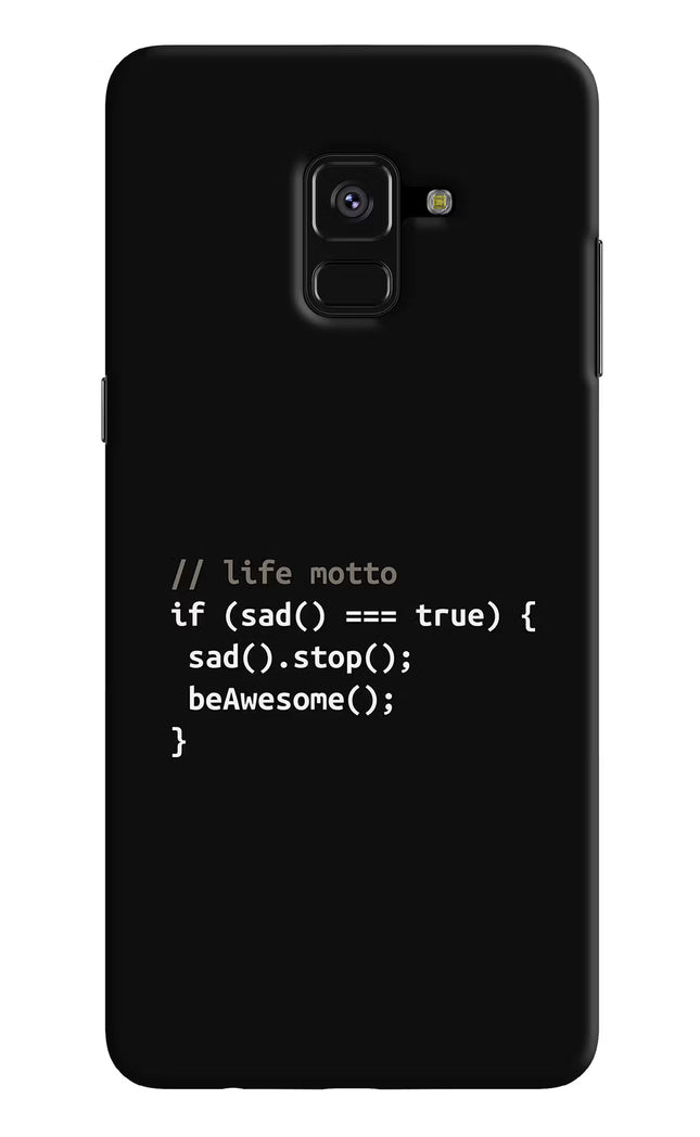 Life Motto Code Samsung A8 plus Hard Case Back Cover by Casekaro