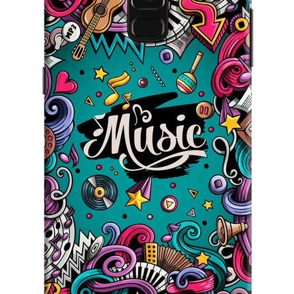 Music Graffiti Samsung A8 plus Hard Case Back Cover by Casekaro