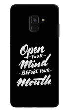 Open Your Mind Before Your Mouth Samsung A8 plus Hard Case Back Cover by Casekaro