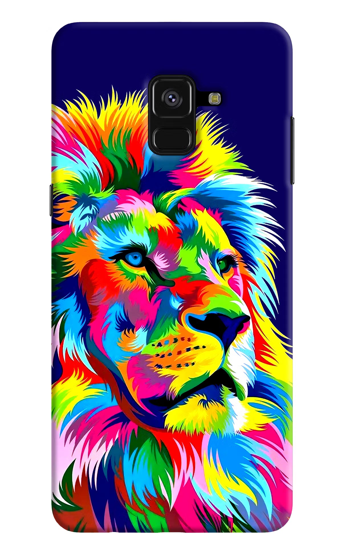 Vector Art Lion Samsung A8 plus Hard Case Back Cover by Casekaro