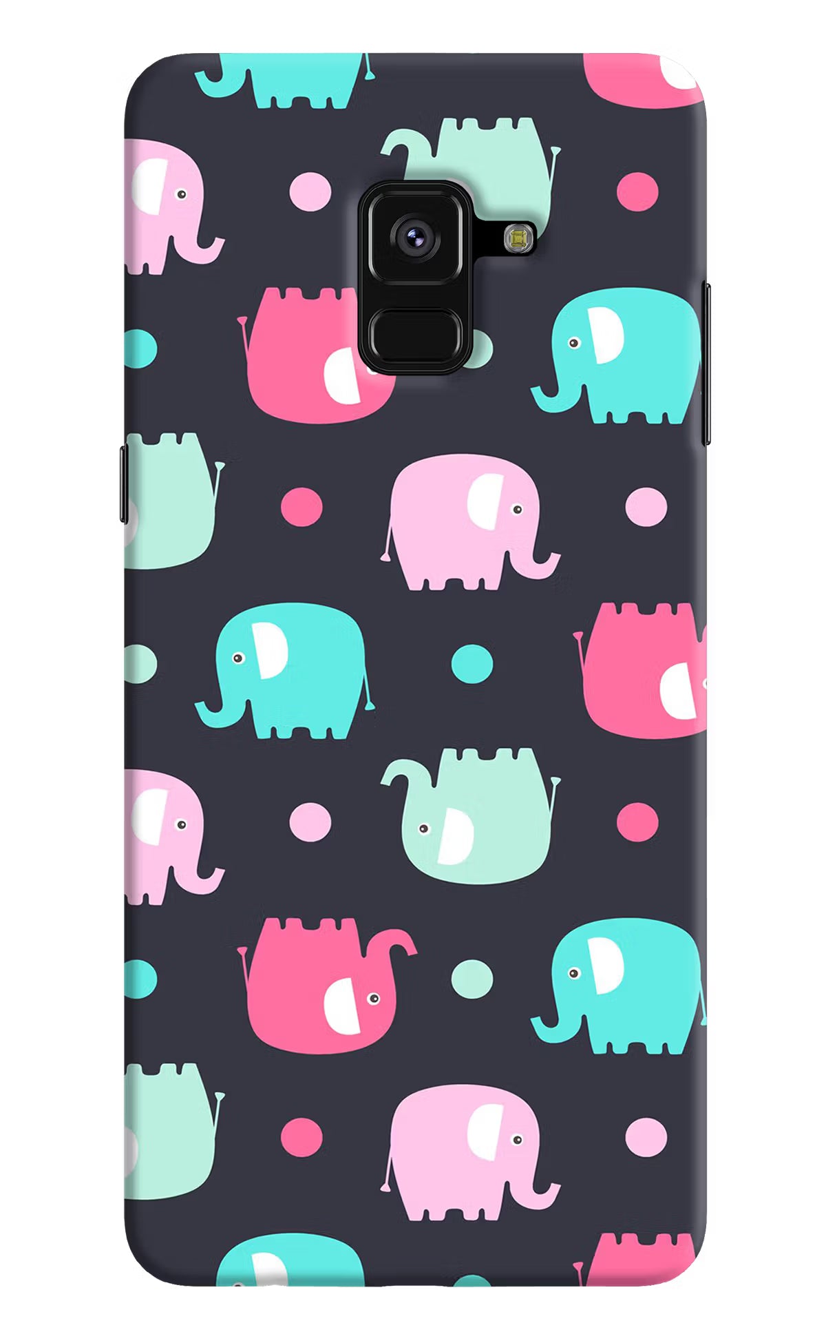 Elephants Samsung A8 plus Hard Case Back Cover by Casekaro