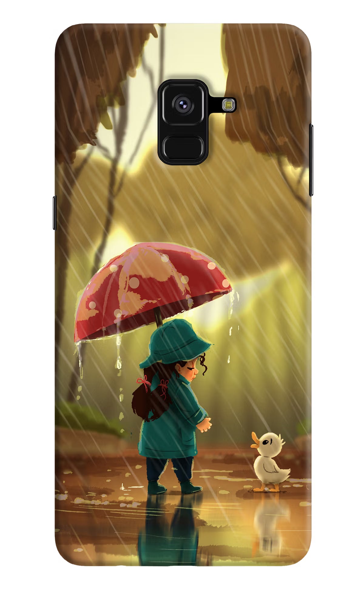 Rainy Day Samsung A8 plus Hard Case Back Cover by Casekaro