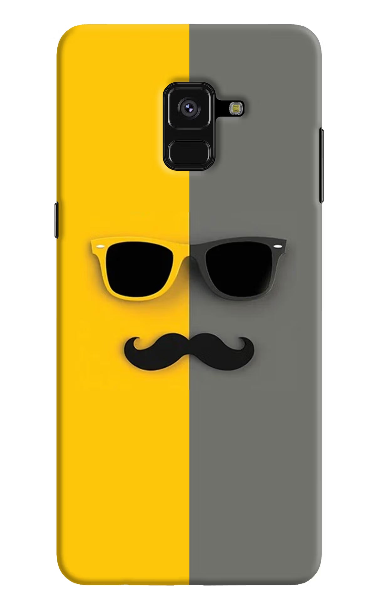 Sunglasses with Mustache Samsung A8 plus Hard Case Back Cover by Casekaro