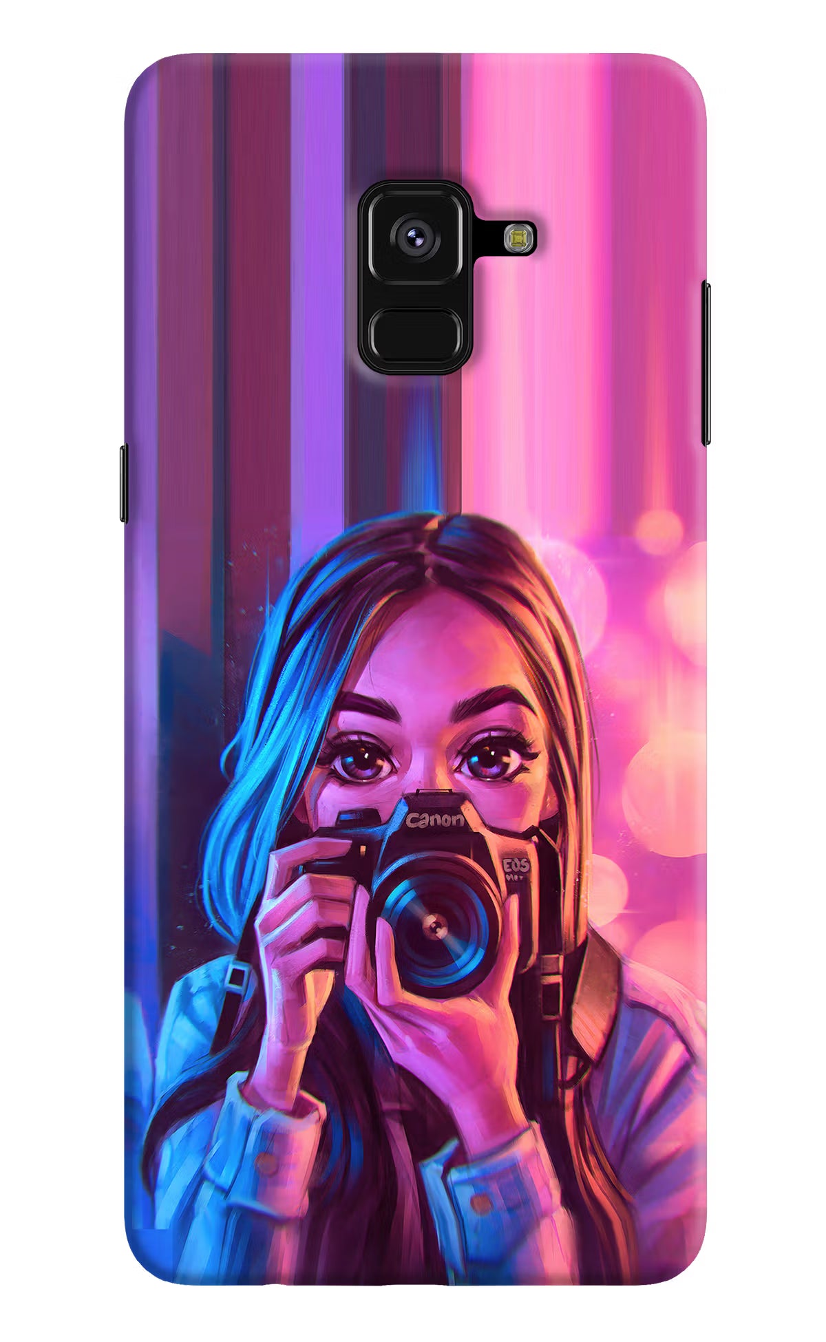 Girl Photographer Samsung A8 plus Hard Case Back Cover by Casekaro
