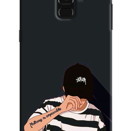 Aesthetic Boy Samsung A8 plus Hard Case Back Cover by Casekaro