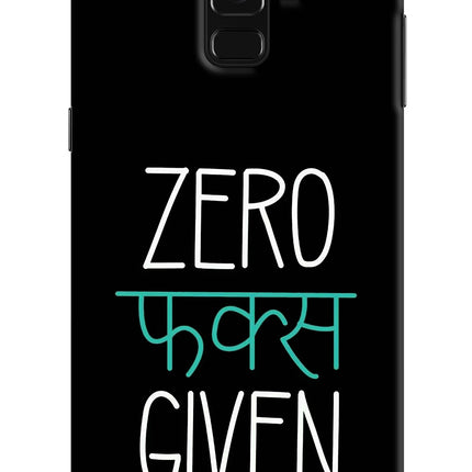 Zero Fucks Given Samsung A8 plus Hard Case Back Cover by Casekaro