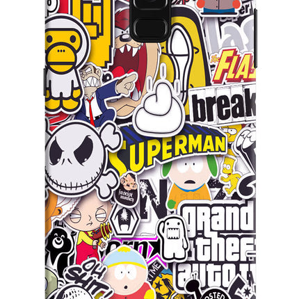 Sticker Bomb Samsung A8 plus Hard Case Back Cover by Casekaro
