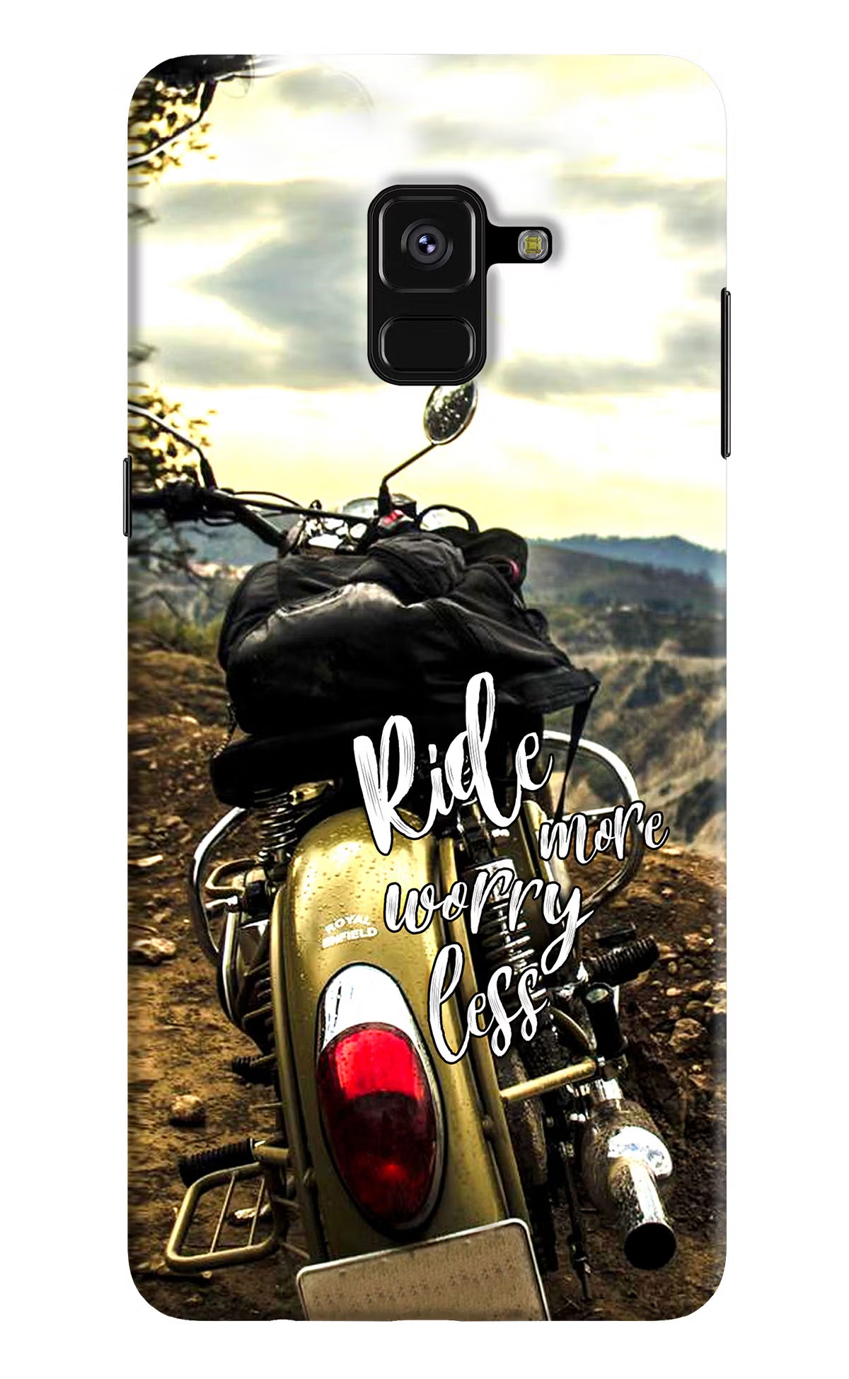 Ride More Worry Less Samsung A8 plus Hard Case Back Cover by Casekaro