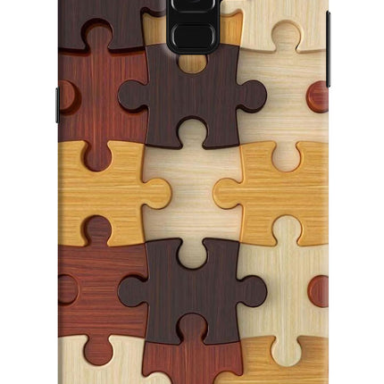 Wooden Puzzle Samsung A8 plus Hard Case Back Cover by Casekaro
