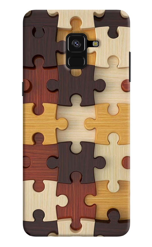 Wooden Puzzle Samsung A8 plus Hard Case Back Cover by Casekaro