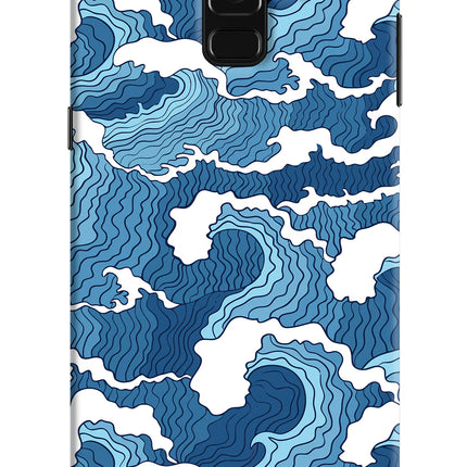 Blue Waves Samsung A8 plus Hard Case Back Cover by Casekaro