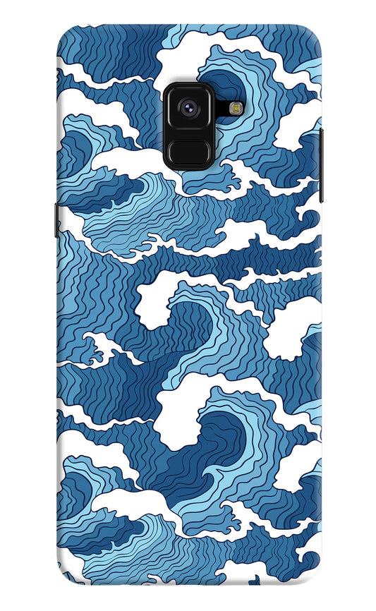 Blue Waves Samsung A8 plus Hard Case Back Cover by Casekaro