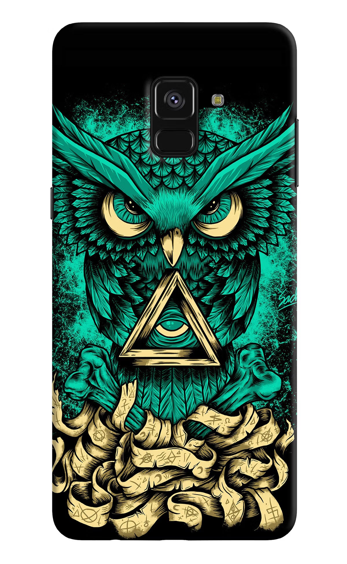 Green Owl Samsung A8 plus Hard Case Back Cover by Casekaro