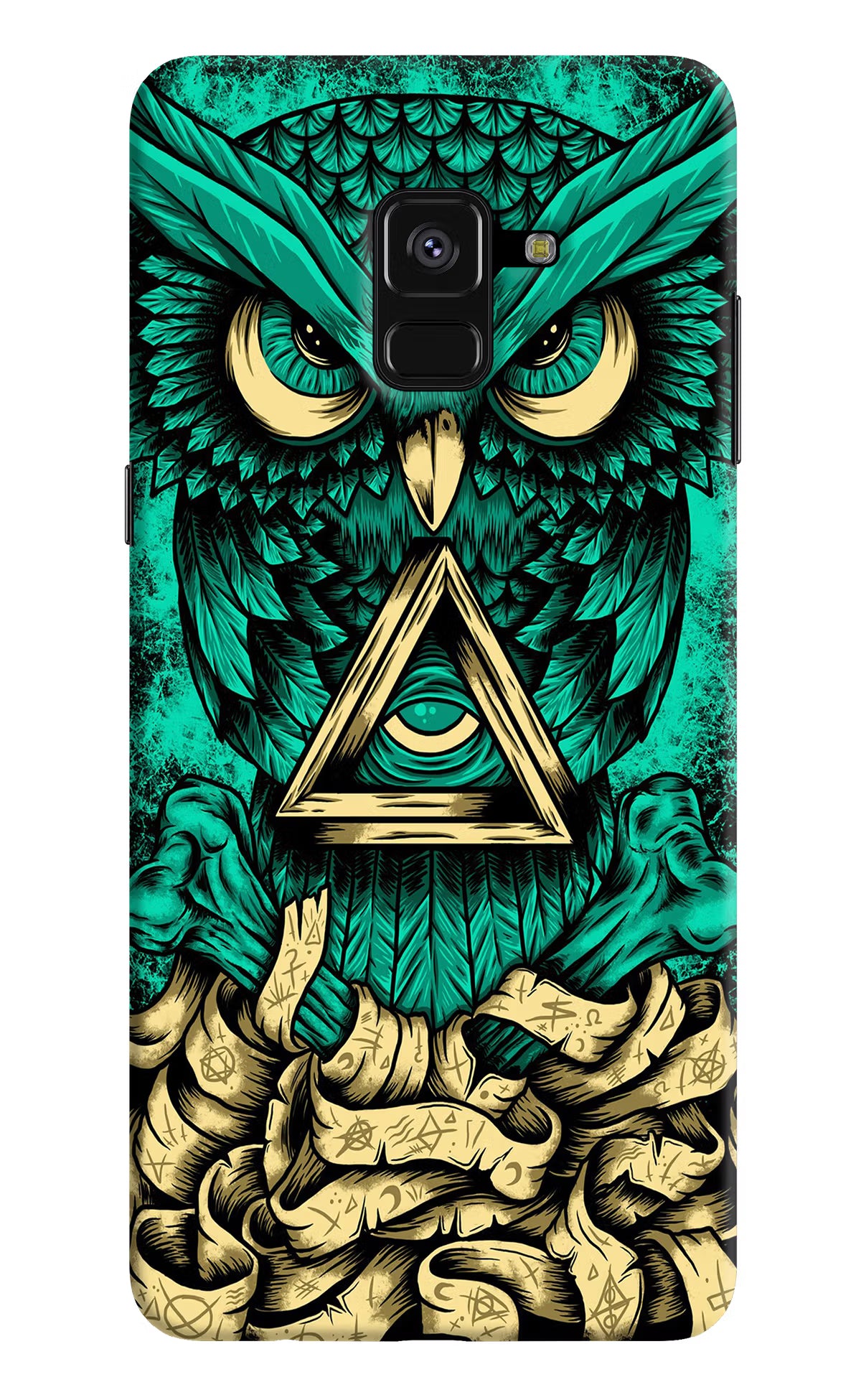 Green Owl Samsung A8 plus Hard Case Back Cover by Casekaro